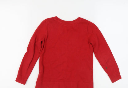 Gap Kids Girls Red Pullover Jumper with Sequin Dog, Size S