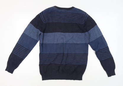 MAINE Men's Blue Striped Pullover Jumper, Size S