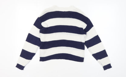 Lipsy Girls Multicoloured Stripe Pullover Jumper Size 9-10 Years