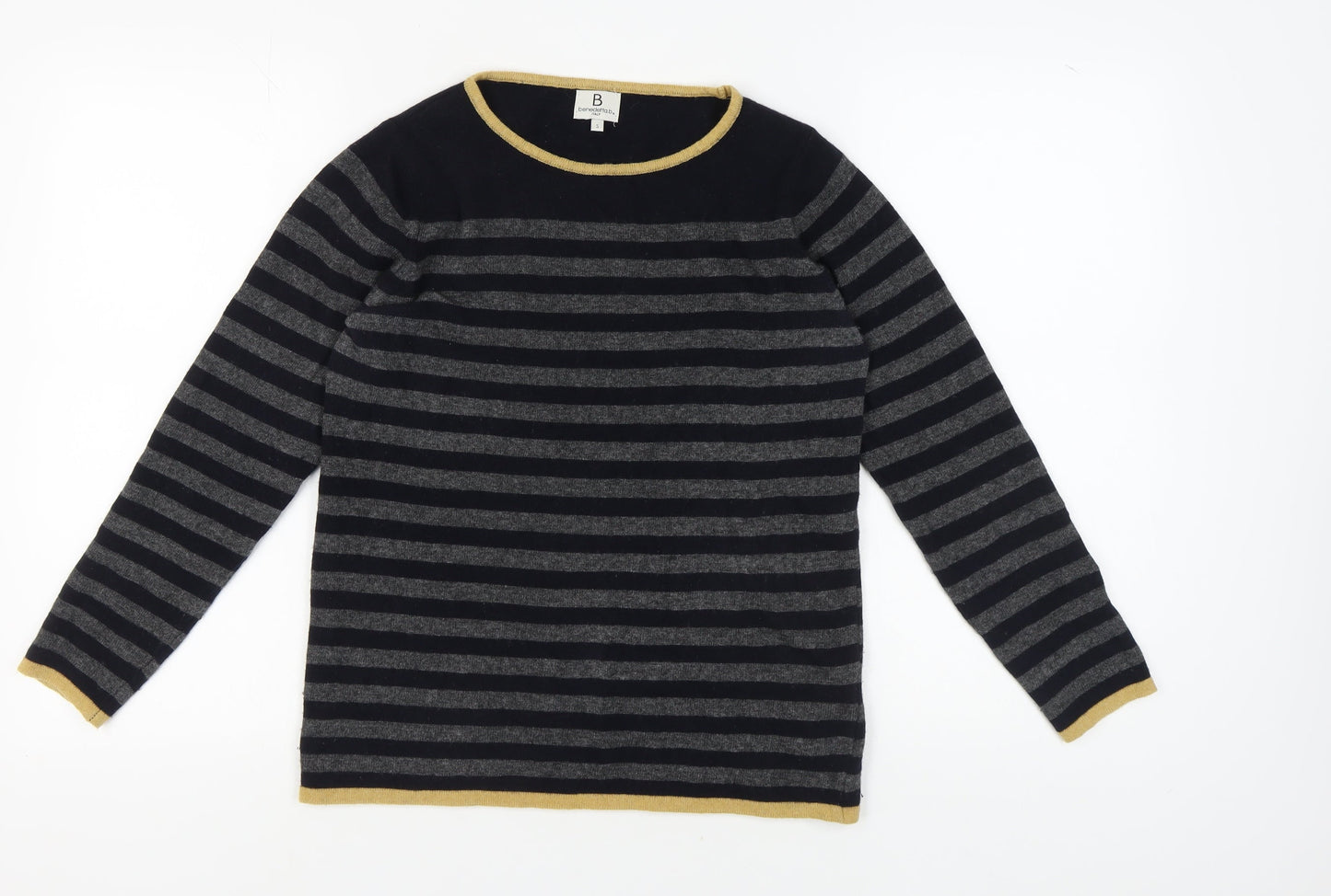 benedetta.b Women's Black Striped Pullover Jumper S