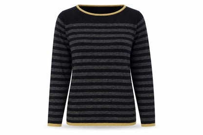 Benedetta B Women's Black Striped Pullover Jumper S