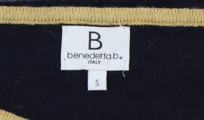 benedetta.b Women's Black Striped Pullover Jumper S