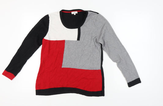 CC Women's Multicoloured Round Neck Jumper, Size L