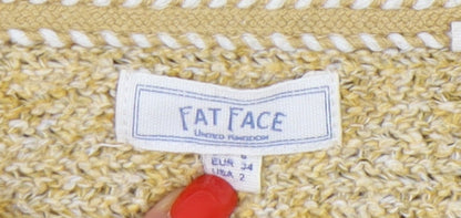 Womens UK Size 6 Fat Face Yellow Pullover Jumper