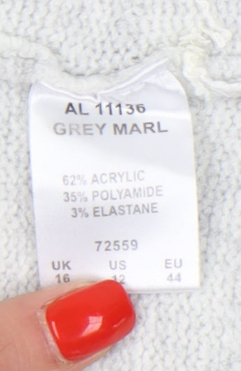 Womens UK Size 16 Cotton Traders Grey Pullover Jumper