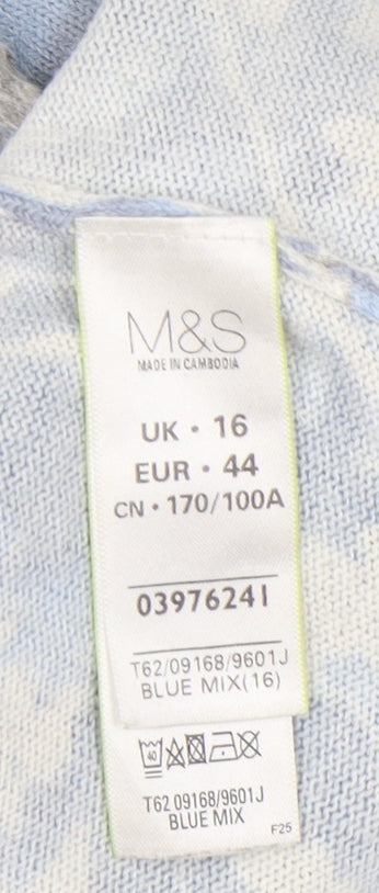 Womens UK Size 16 Marks and Spencer Blue Pullover Jumper