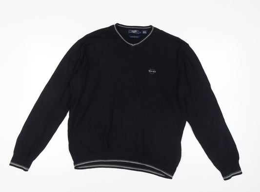 Maine New England Men's Black V-Neck Pullover Jumper