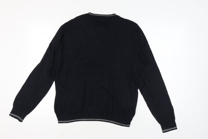 Maine New England Men's Black V-Neck Pullover Jumper
