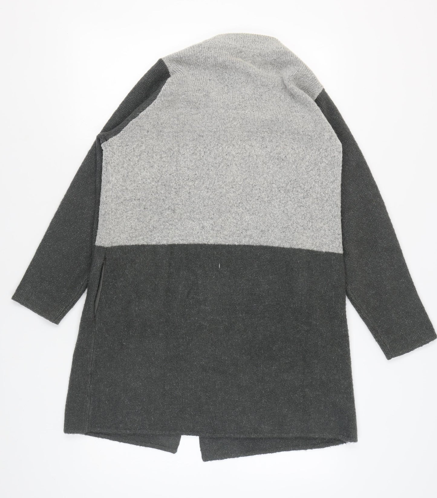 Cotton Traders Women's Grey Long Sleeve Open Front Cardigan Size 16