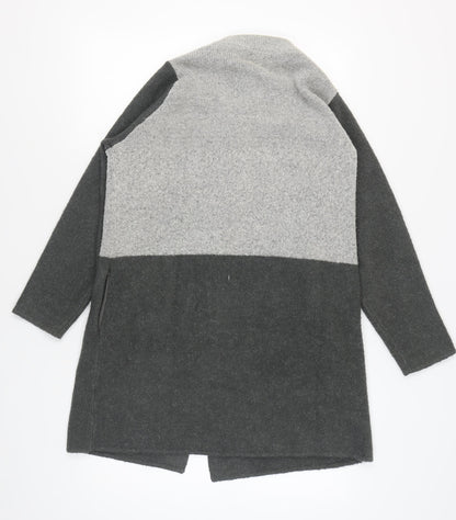 Cotton Traders Women's Grey Long Sleeve Open Front Cardigan Size 16