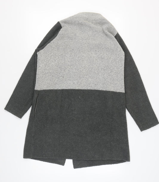 Cotton Traders Women's Grey Long Sleeve Open Front Cardigan Size 16