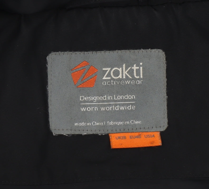 Zakti Women's Black Bomber Jacket Size 14 Winter
