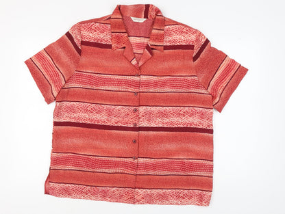 Womens UK Size 20 Bonmarché Red Basic Button-Up