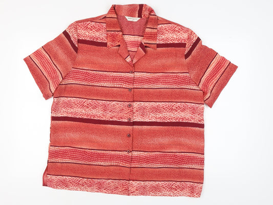 Womens UK Size 20 Bonmarché Red Basic Button-Up