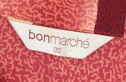 Womens UK Size 20 Bonmarché Red Basic Button-Up