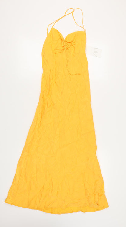 Zara Women's Yellow Long Slip Dress S