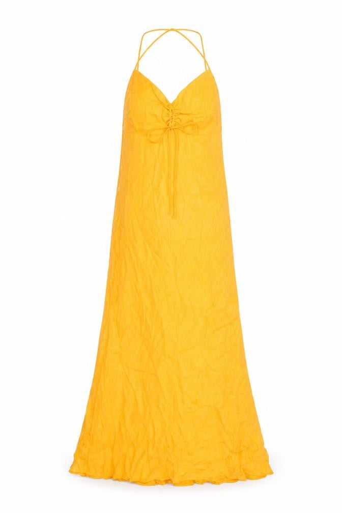 Zara Women's Yellow Long Slip Dress S