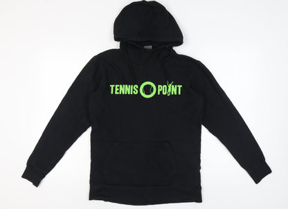 Tennis Point Men's Black Cotton Hoodie S