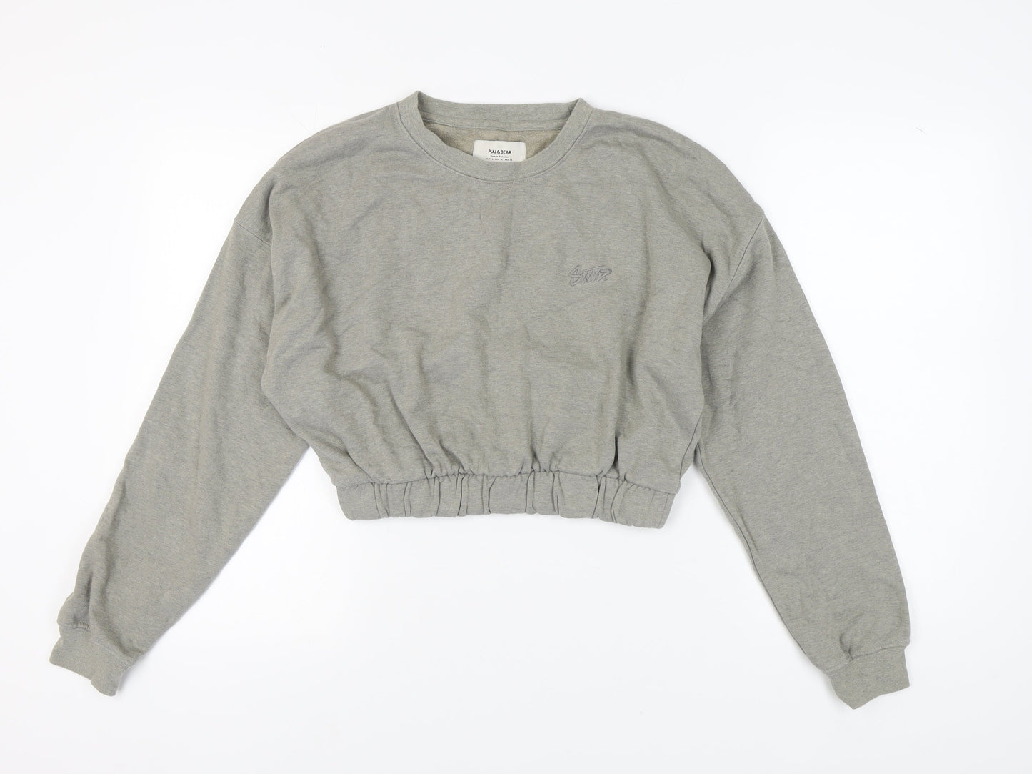 Womens UK Size L Pull & Bear Grey Pullover Sweatshirt