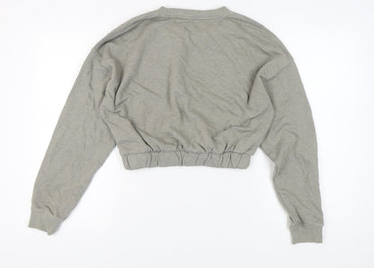 Womens UK Size L Pull & Bear Grey Pullover Sweatshirt
