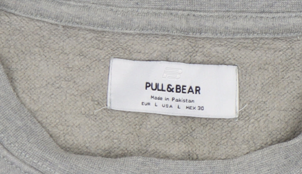 Womens UK Size L Pull & Bear Grey Pullover Sweatshirt