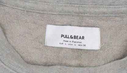 Womens UK Size L Pull & Bear Grey Pullover Sweatshirt