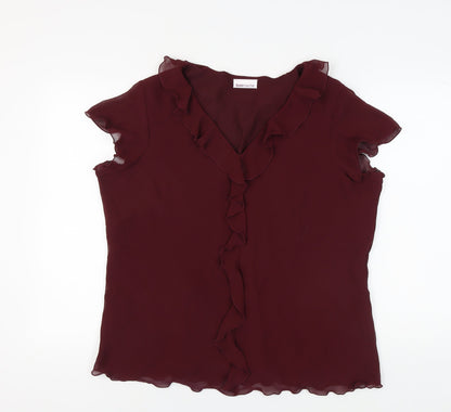 Womens UK Size 22 Bonmarché Red Basic Blouse