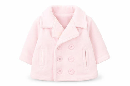 Front view of Gap Pink unisex baby pea coat 0-3 months