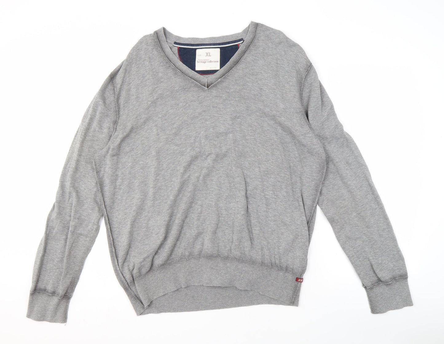 Banana Republic Men's Grey XL V-Neck Pullover Jumper