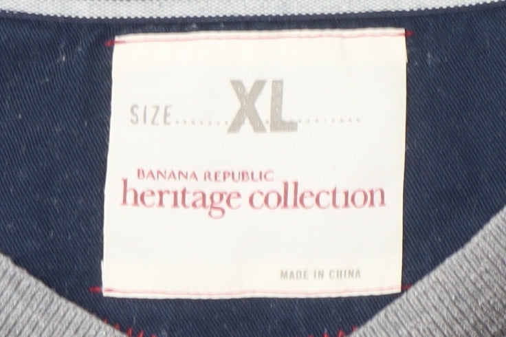 Banana Republic Men's Grey XL V-Neck Pullover Jumper