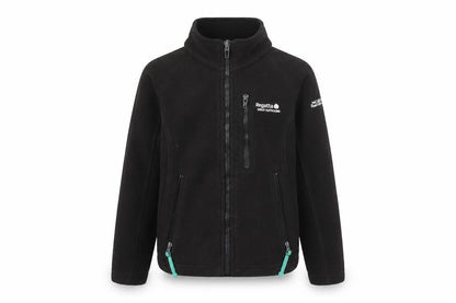 Front view of Regatta boys’ black 7 years basic fleece jacket