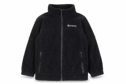 Front view of Sprayway boys’ black fleece jacket, size 6, years