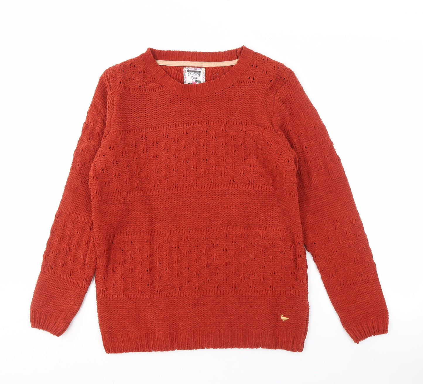 Country Rose Women's Red Knit Pullover Jumper Size S