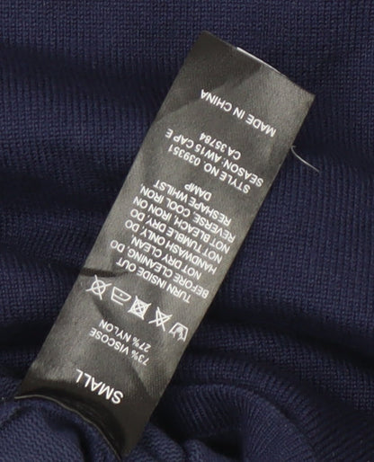 Jacques Vert Women's Embroidered Blue Long Sleeve Top