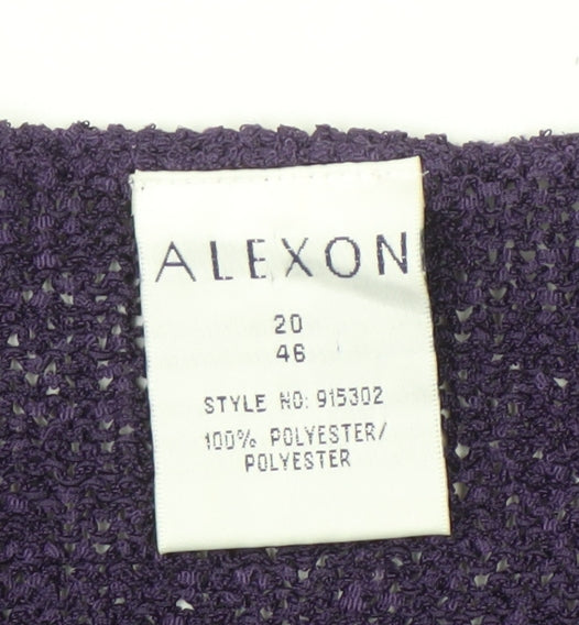 Womens UK Size 20 Alexon Purple Jersey T-Shirt