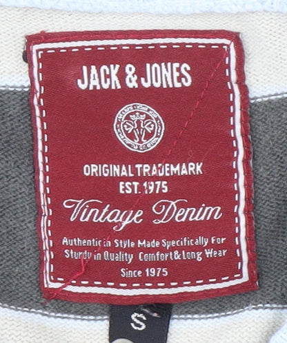 Jack & Jones Men's Multicoloured Striped Pullover, Size S