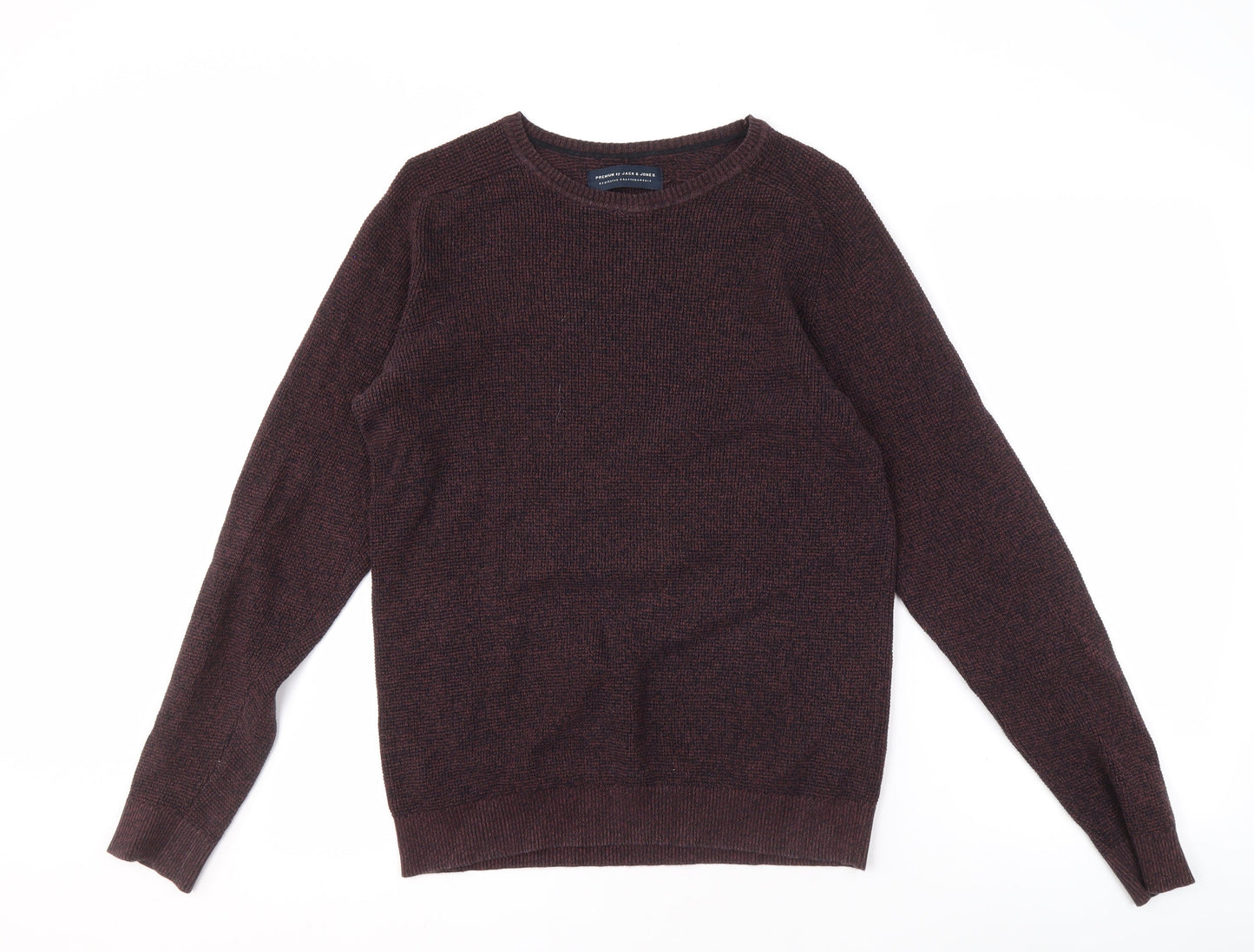Jack & Jones Men's Brown Pullover Jumper M Wool Crew Neck