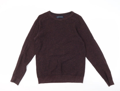 Jack & Jones Men's Brown Pullover Jumper M Wool Crew Neck