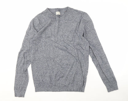 Jack & Jones Men's Grey Cotton Jumper Size M