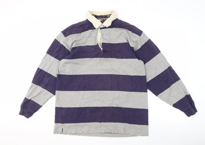 Tommy Hilfiger Men's Grey Striped Polo M