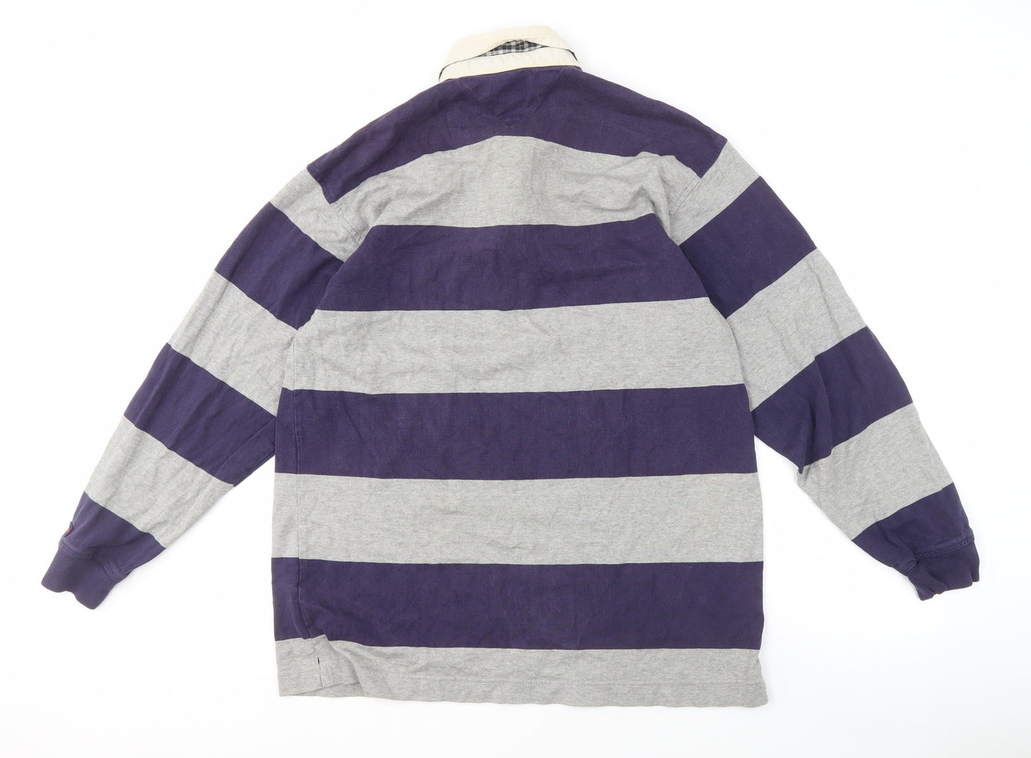 Tommy Hilfiger Men's Grey Striped Polo M