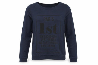 Front view of Jacqueline de Yong Blue Graphic Sweatshirt M unisex