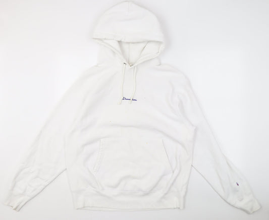 Mens UK Size M Champion White Pullover Hoodie