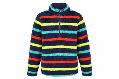 Front view of Mountain Warehouse boys’ fleece striped full zip sweatshirt 11-12y
