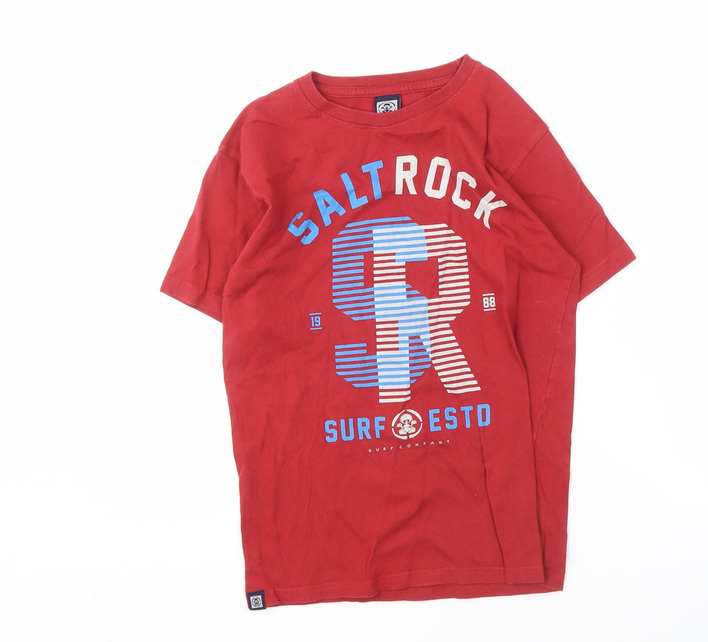Saltrock Boys Red Graphic T-Shirt 9-10 Years Crew Neck