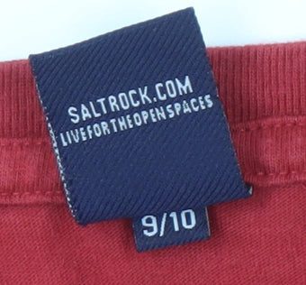 Saltrock Boys Red Graphic T-Shirt 9-10 Years Crew Neck