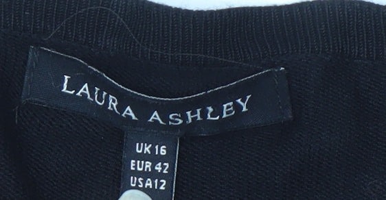Womens UK Size 16 Laura Ashley Black Shrug Jumper