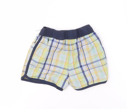BOSS Boys Multicoloured Plaid Shorts 12M Elastic Waist