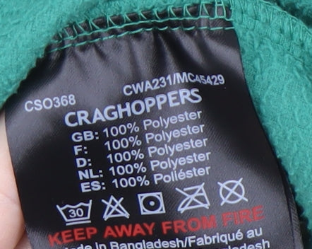 Unisex Adults UK Size M Craghoppers Green Full Zip Sweatshirt