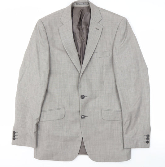 Mens UK Size 38 Jeff Banks Regular Grey Suit Jacket